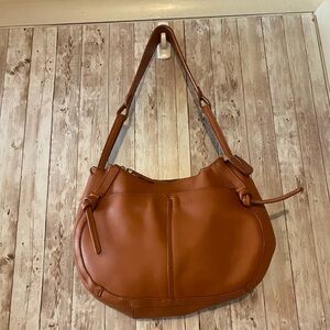 Danielle Nicole Brown Leather Shoulder Bag horseshoes shape handbag equestrian